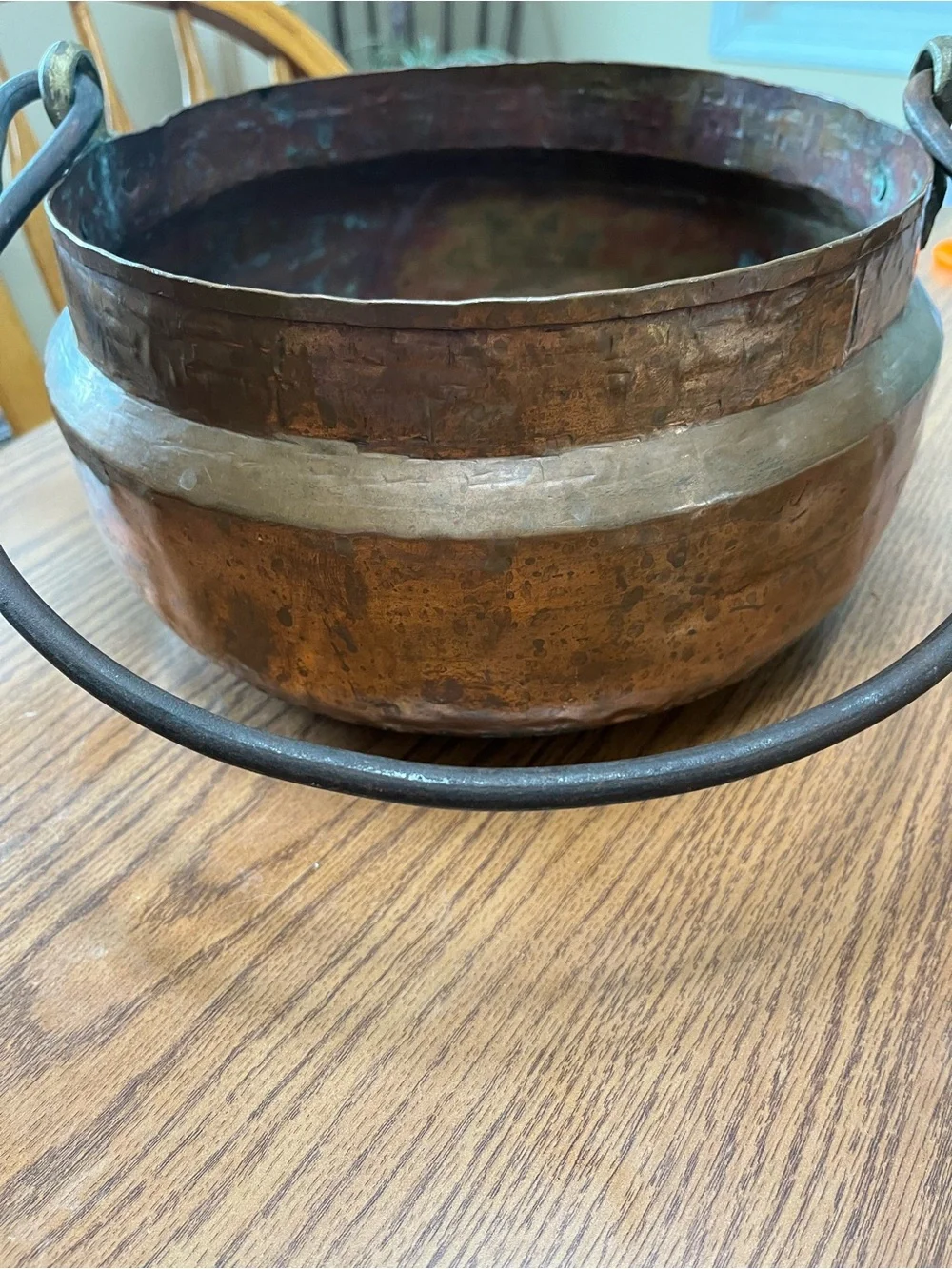 Vintage Copper Cooking Kettle with Handle - Copper Finish